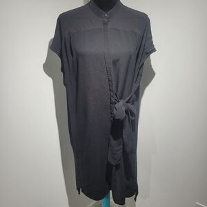 All Saints Women's Black Willow Tie Shirt Dress Medium Black Relaxed Monochrome